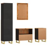 vidaXL Ensemble d'armoires de bain 4 Pièces marron noir bois de manguier