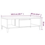 vidaXL Table basse chêne fumé 103 5x60x35 cm bois d'ingénierie