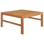 vidaXL Salon de jardin 4 Pièces avec coussins crème Bois de teck solide