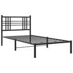 vidaXL Cadre de lit métal avec tête de lit noir 90x200 cm