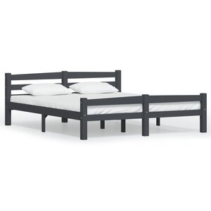 vidaXL Cadre de lit sans matelas gris foncé pin massif 160x200 cm