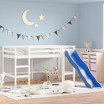 vidaXL Lit mezzanine d'enfants sans matelas avec toboggan 80x200 cm