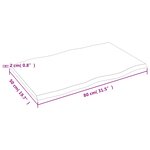 vidaXL Dessus de table bois chêne massif non traité bordure assortie