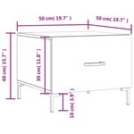 vidaXL Tables basses 2 Pièces noir 50x50x40 cm bois d'ingénierie