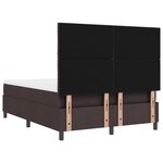 vidaXL Lit ressort avec matelas  marron foncé  140x190 cm  tissu