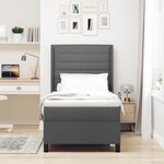Lit box spring vidaXL avec matelas et LED gris foncé 90x200 cm en tissu