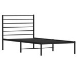 vidaXL Cadre de lit métal avec tête de lit noir 90x200 cm