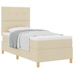 vidaXL Lit à ressorts avec matelas crème 100x200 cm tissu