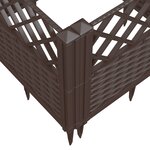 vidaXL Jardinière avec piquets marron 125x40x28 5 cm PP