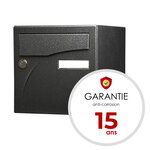 Boîte aux lettres Préface 1 porte,  Noir décor RAL 9005D