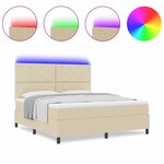 vidaXL Lit à ressort avec matelas & LED Crème 180x200 cm Tissu