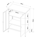 Armoire de bureau casier de bureau meuble de rangement pour salon bureau chambre atelier acier 110 x 80 x 40 cm gris clair 03_0006318
