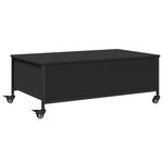 vidaXL Table basse avec roulettes noir 91x55x34 cm bois d'ingénierie