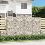 vidaXL Paniers à gabions arqués 3 Pièces 300x30x180/200 cm fer galvanisé