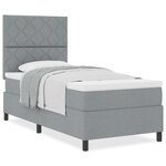 vidaXL Lit avec sommier à ressorts et matelas gris clair simple en tissu