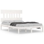 vidaXL Cadre de lit Blanc Bois massif 160x200 cm