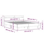vidaXL Cadre de lit avec LED sans matelas chêne marron 150x200 cm
