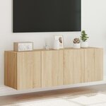 vidaXL Meubles TV muraux lumières LED 2 Pièces chêne sonoma 60x35x41 cm