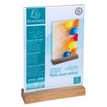 Porte-visuel Avec Socle En Bois Vertical A4 - Cristal - X 10 - Exacompta