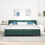 Lit à ressort vidaXL avec matelas vert foncé 200x200 cm en velours