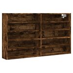 vidaXL Armoire à vitrine chêne fumé 100x15x58 cm bois d'ingénierie