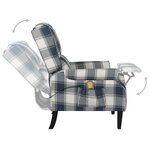 vidaXL Fauteuil inclinable de massage Bleu Tissu