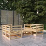 vidaXL Salon de jardin 5 Pièces bois de pin massif