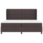 Lit Box Spring vidaXL avec Matelas en Brun Foncé  200x200 cm Tissu