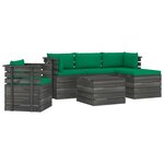 vidaXL Salon palette de jardin 6 Pièces avec coussins Bois de pin massif