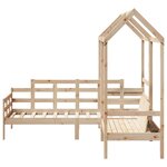 vidaXL Ensemble de lit de jour et de banc et toit 90x190 cm pin massif