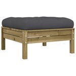 vidaXL Canapé de jardin avec coussins et repose-pied 2 places