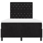 Lit à ressorts vidaXL avec matelas Noir 120x200 cm Velours
