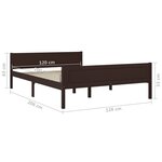 vidaXL Cadre de lit sans matelas pin massif marron foncé 120x200 cm