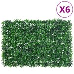  vidaXL Clôture à feuilles d’arbustes artificiels  6 Pièces vert 40x60 cm