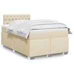 vidaXL Sommier à lattes de lit avec matelas crème 120x190 cm tissu