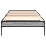 vidaXL Cadre de lit sonoma gris 90x200 cm bois d'ingénierie et métal
