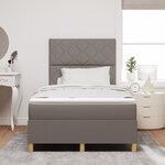 vidaXL Lit à sommier à ressorts avec matelas Taupe 120x200 cm Tissu