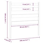 vidaXL Tête de lit Marron miel 106x4x100 cm Bois massif de pin