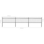 vidaXL Clôture de jardin avec dessus en cerceau Acier 5 1 x 0 8 m Noir