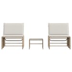 vidaXL Chaises longues lot de 2 avec table beige résine tressée