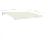 vidaXL Auvent automatique avec capteur de vent et LED 450x350 cm Crème
