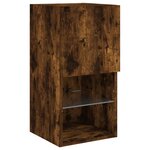 vidaXL Meuble TV avec lumières LED chêne fumé 30 5x30x60 cm