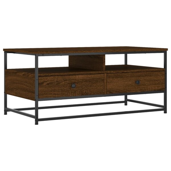 vidaXL Table basse chêne marron 100x51x45 cm bois d'ingénierie