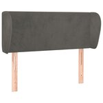 vidaXL Tête de lit avec oreilles Gris foncé 93x23x78/88 cm Velours