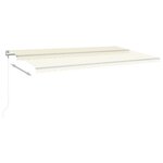 vidaXL Auvent manuel rétractable avec poteaux 6x3 m Crème