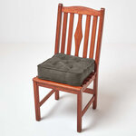 Galette de chaise coussin rehausseur en suédine Gris foncé  40 x 40 x 10 cm - HOMESCAPES