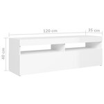 vidaXL Meuble TV avec lumières LED blanc brillant 120x35x40 cm