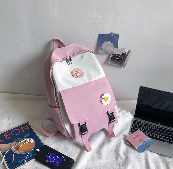 Sac à dos cartable scolaire enfants ourson rose : léger  solide et confortable