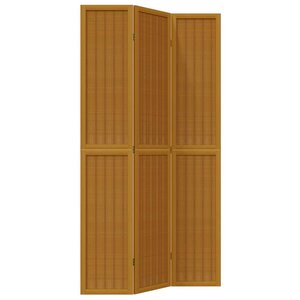 vidaXL Cloison de séparation 3 panneaux marron bois paulownia massif