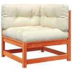 vidaXL Salon de jardin 6 Pièces avec coussins cire marron bois pin massif